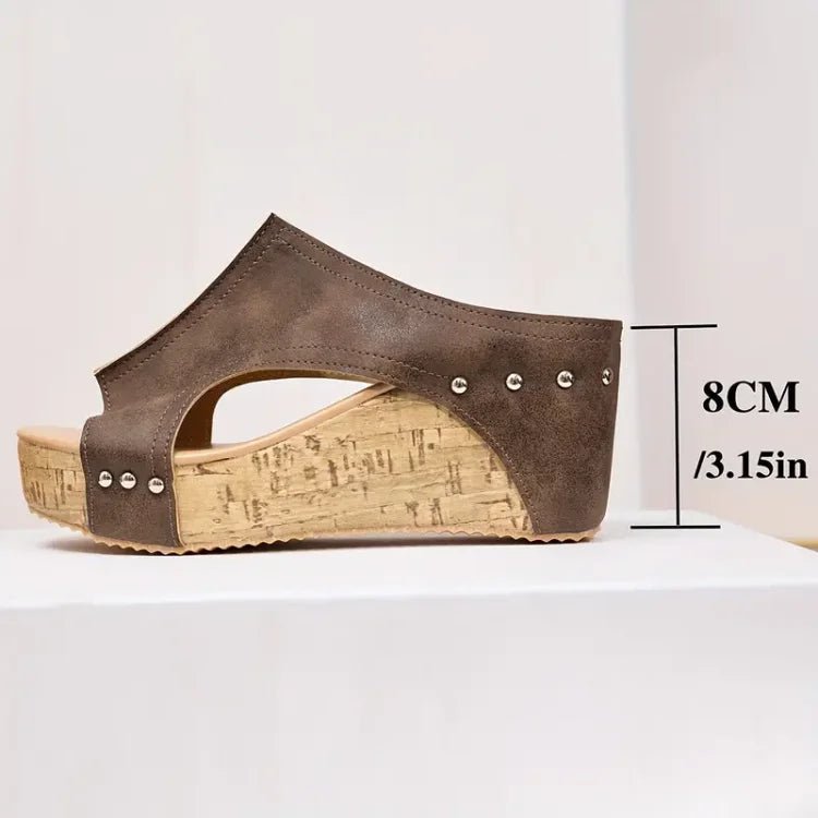 Damen Orthopädische Keilabsatz Plateau Sandaletten