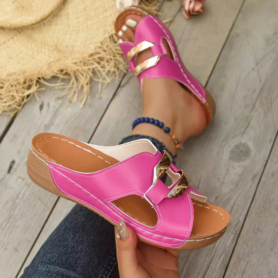 Nora Orthopedic Wedge Vegan Slip-On Summer Sandals