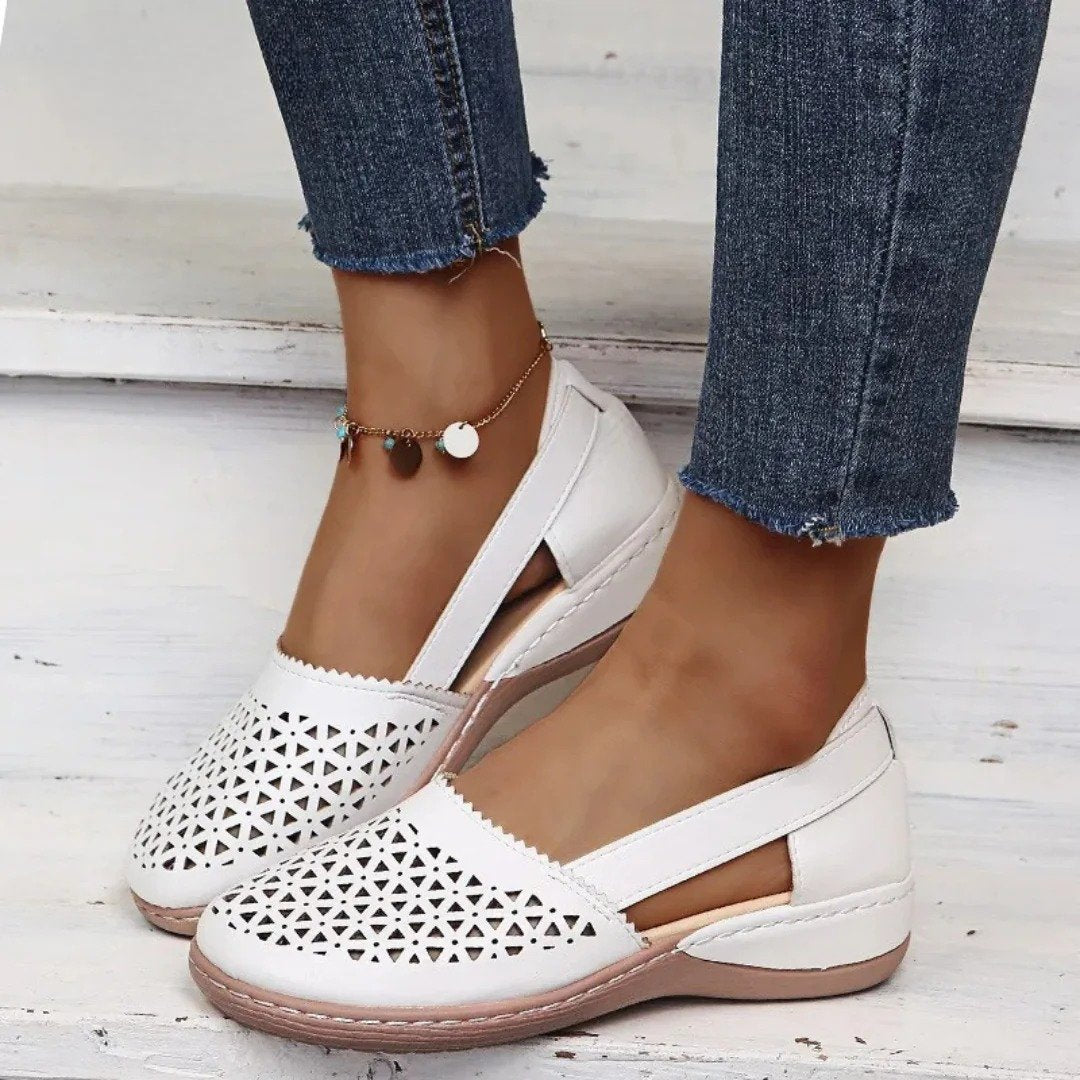 Damen Orthopädische Komfort Slip-On Schuhe - White
