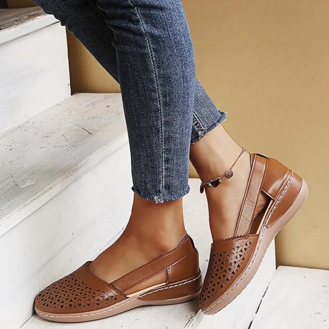 Damen Orthopädische Komfort Slip-On Schuhe - Brown
