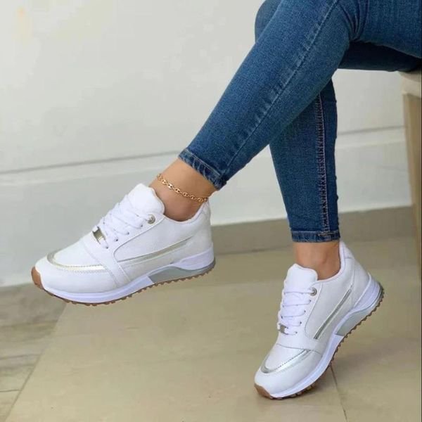 Damen Orthopädische Komfort Sneaker - Wit