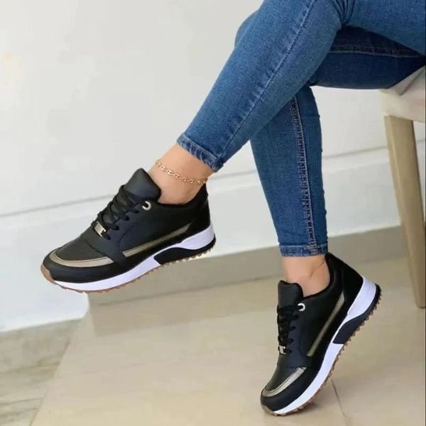 Damen Orthopädische Komfort Sneaker - Zwart