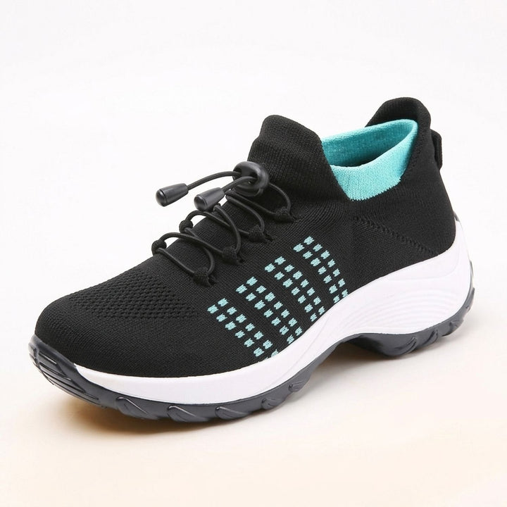 Damen Orthopädische Komfort-Sneakers Atmungsaktiv Breit - Mitternachtsschwarz