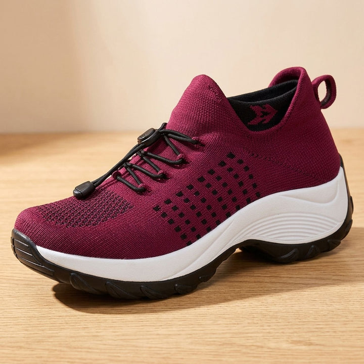 Damen Orthopädische Komfort-Sneakers Atmungsaktiv Breit - Rot