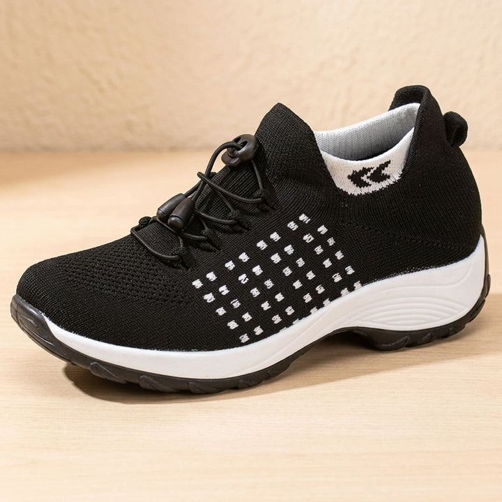 Damen Orthopädische Komfort-Sneakers Atmungsaktiv Breit - Schwarz Weiß