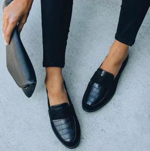 Damen Orthopädische Krokotextur Slip-On Loafer