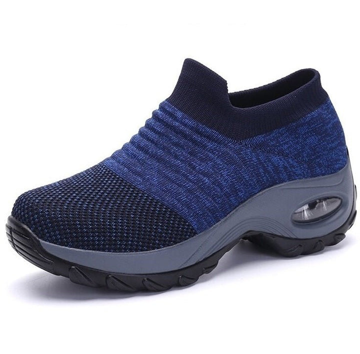 Damen Orthopädische Memory-Foam Slip-On Sneaker - Blue (Gray Sole)