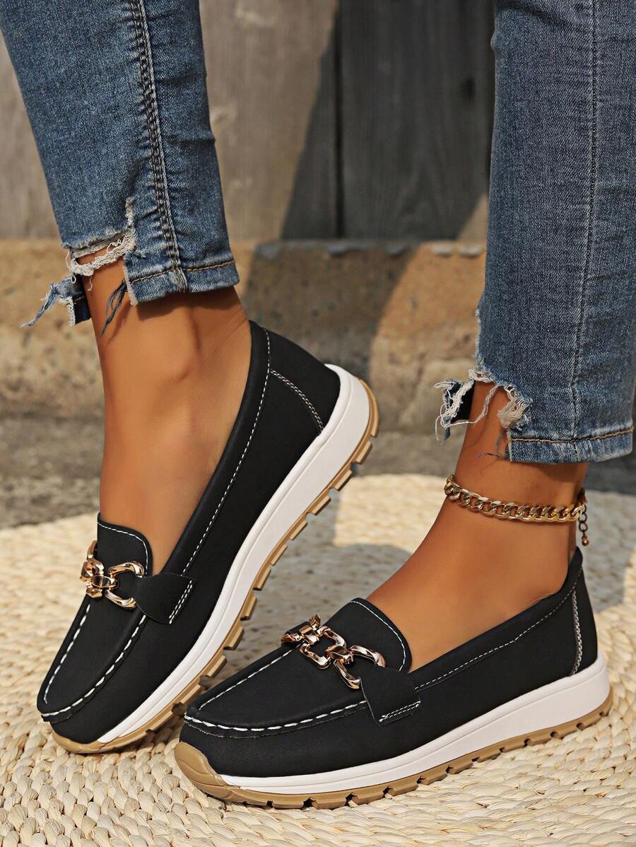 Damen Orthopädische Rutschfeste Slipper mit Golddetail