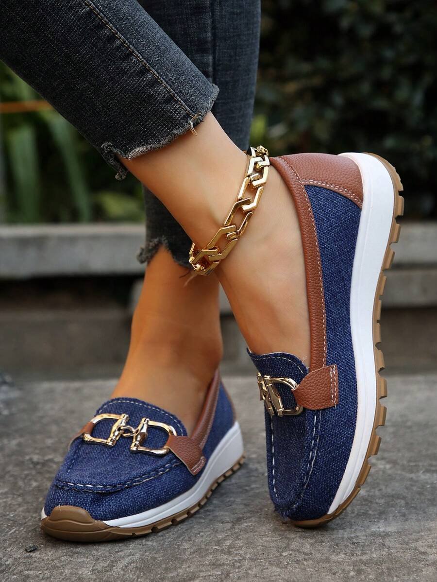 Damen Orthopädische Rutschfeste Slipper mit Golddetail