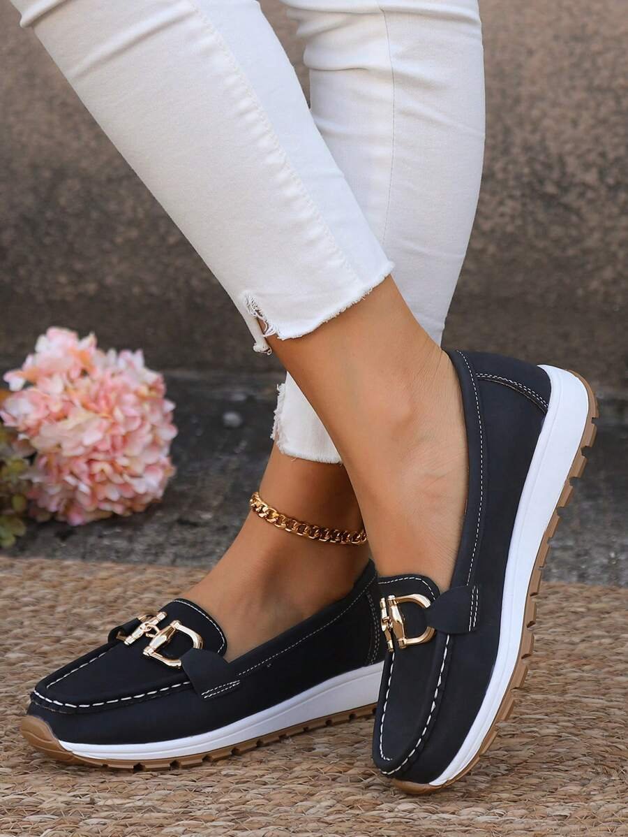 Damen Orthopädische Rutschfeste Slipper mit Golddetail - Black