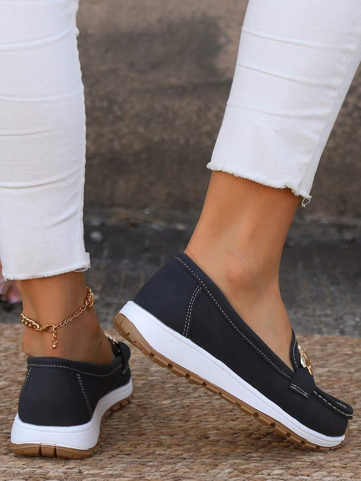 Damen Orthopädische Rutschfeste Slipper mit Golddetail