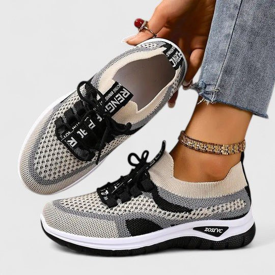 Damen Orthopädische Schnürsenkel-Laufschuhe Atmungsaktive Mesh-Sneaker