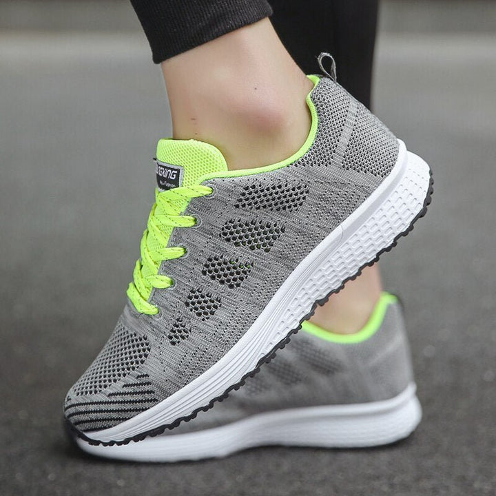 Damen Orthopädische Schnürsenkel-Sneaker Atmungsaktives Strickobermaterial - Green