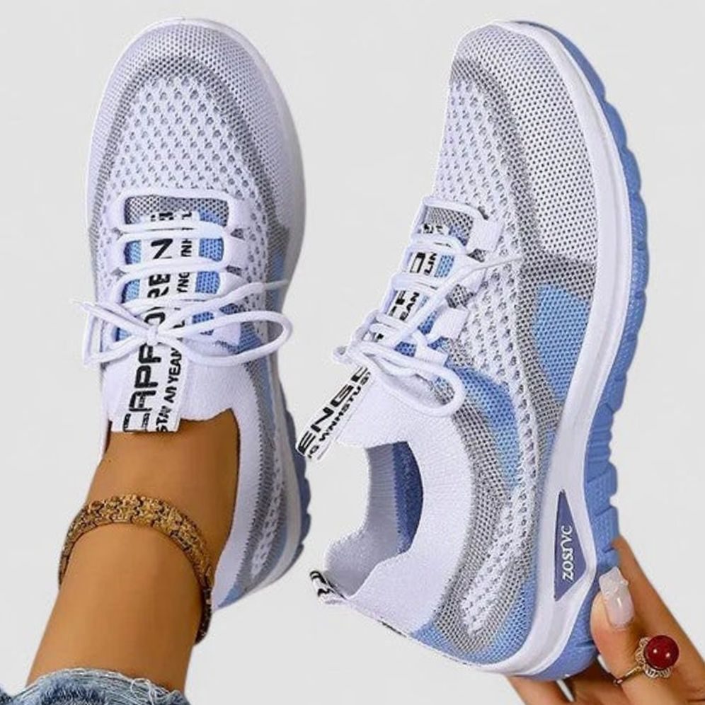 Damen Orthopädische Schnürsenkel-Sneaker Leichte Mesh-Laufschuhe - Blau