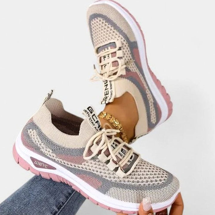 Damen Orthopädische Schnürsenkel-Sneaker Leichte Mesh-Laufschuhe
