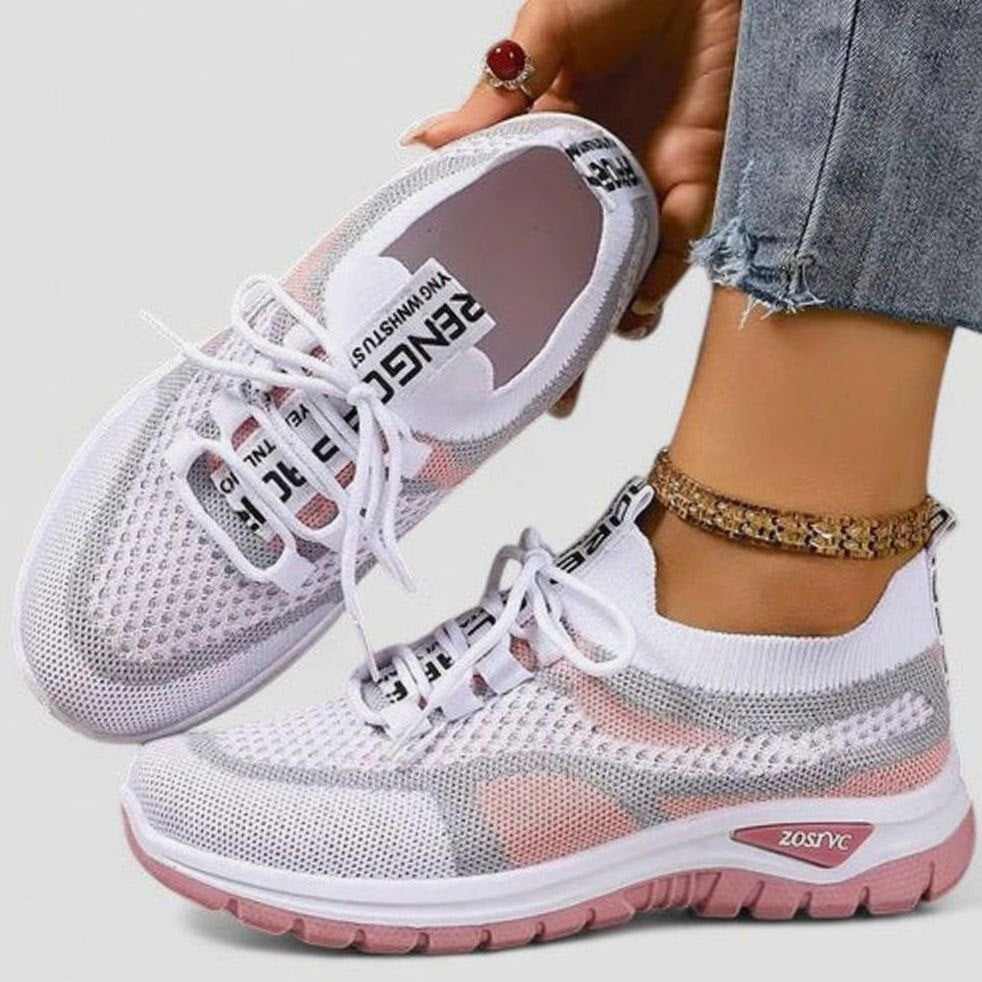 Damen Orthopädische Schnürsenkel-Sneaker Leichte Mesh-Laufschuhe