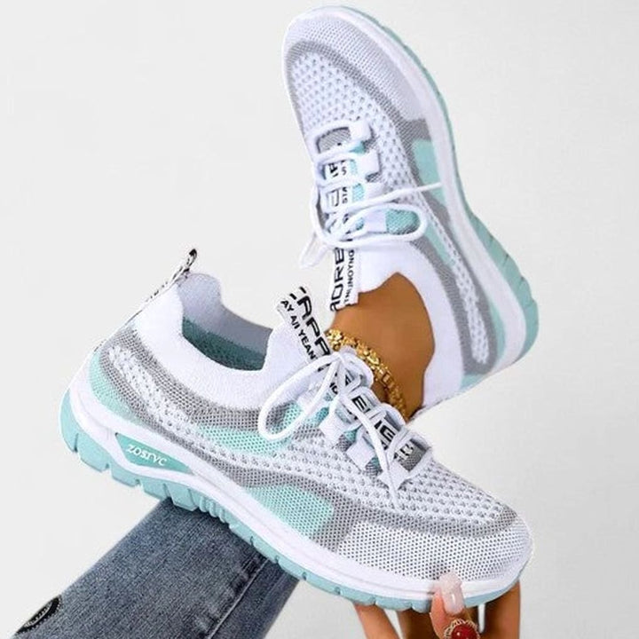 Damen Orthopädische Schnürsenkel-Sneaker Leichte Mesh-Laufschuhe