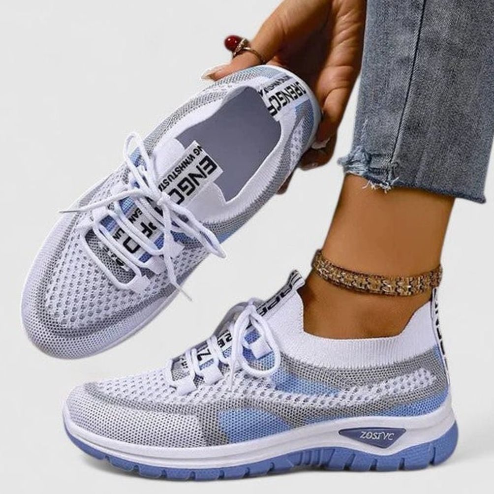 Damen Orthopädische Schnürsenkel-Sneaker Leichte Mesh-Laufschuhe