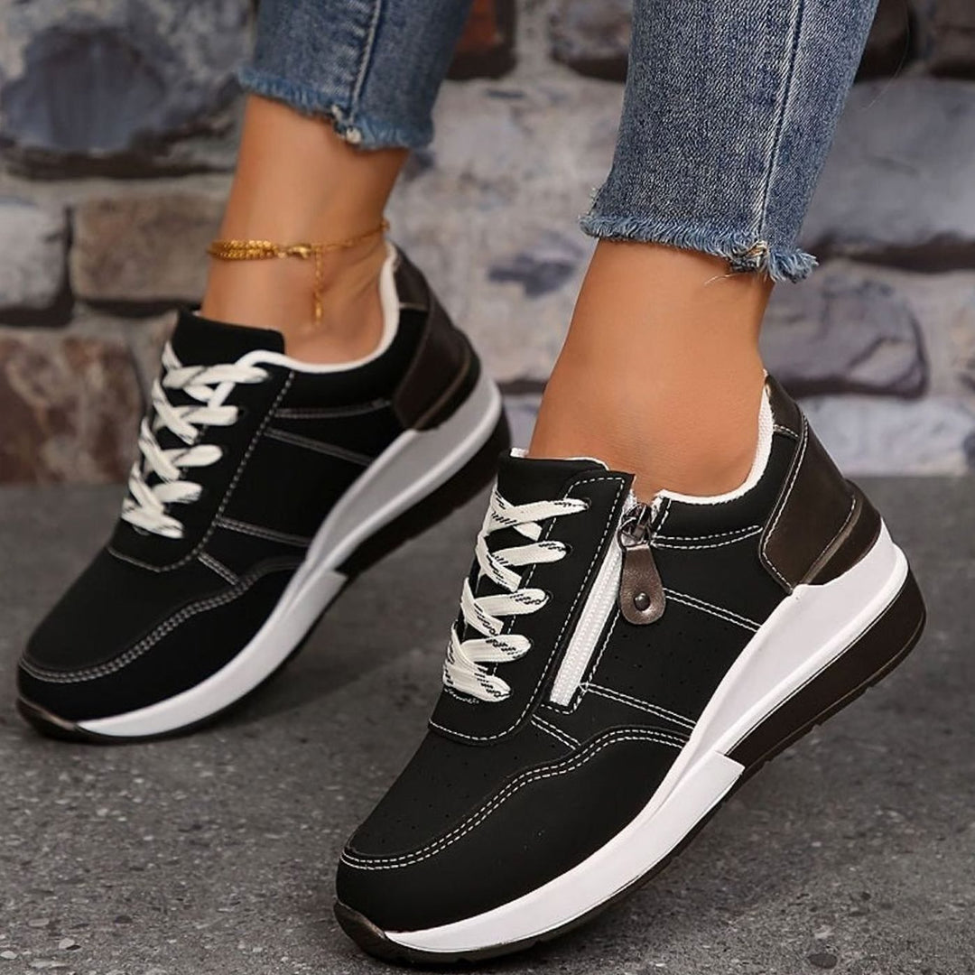 Damen Orthopädische Schnürsenkel-Sneaker mit Erhöhter Plateausohle