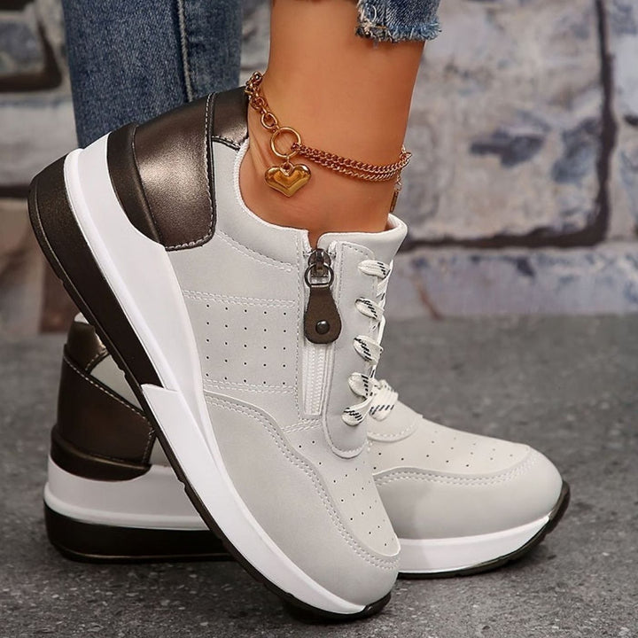 Damen Orthopädische Schnürsenkel-Sneaker mit Erhöhter Plateausohle