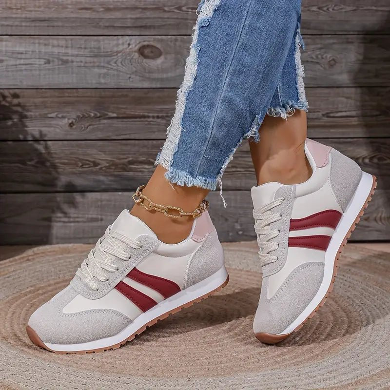 Damen Orthopädische Schnürsenkel-Sneaker mit Gedämpfter Einlegesohle - Red