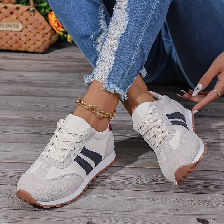 Damen Orthopädische Schnürsenkel-Sneaker mit Gedämpfter Einlegesohle - Navy