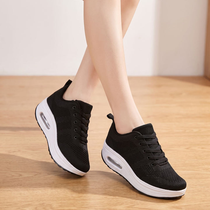 Damen Orthopädische Schuhe Leichte Mesh-Sneaker mit Luftpolster-Dämpfung - Schwarz