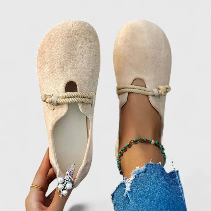 Damen Orthopädische Seildetail Slip-On Ballerinas - Beige