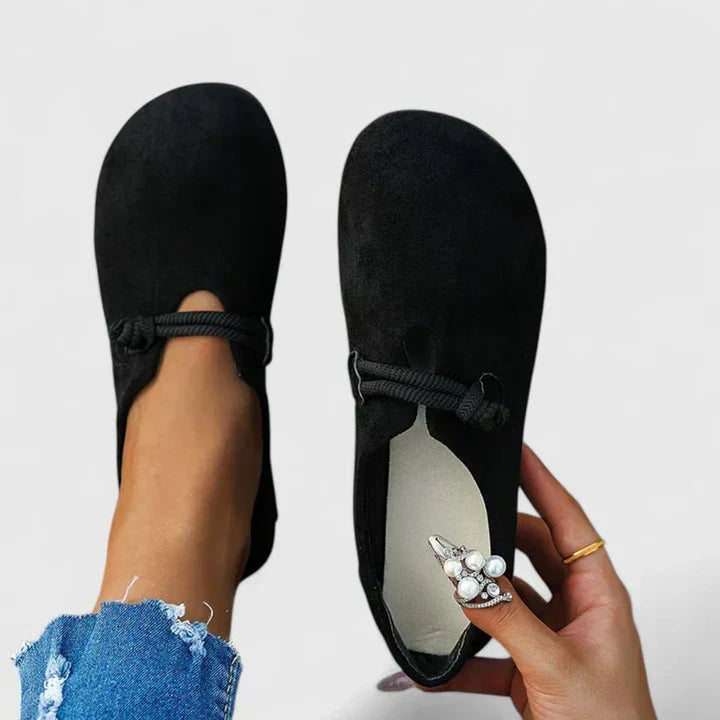 Damen Orthopädische Seildetail Slip-On Ballerinas - Schwarz