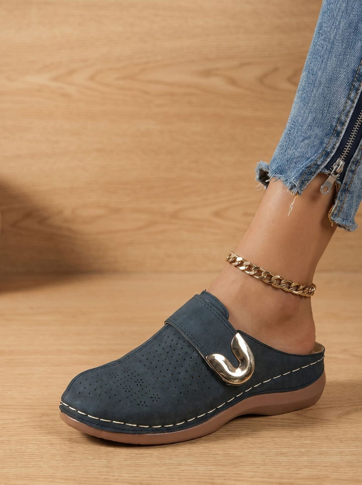 Damen Orthopädische Slip-On Clogs mit Klettverschluss - Blau