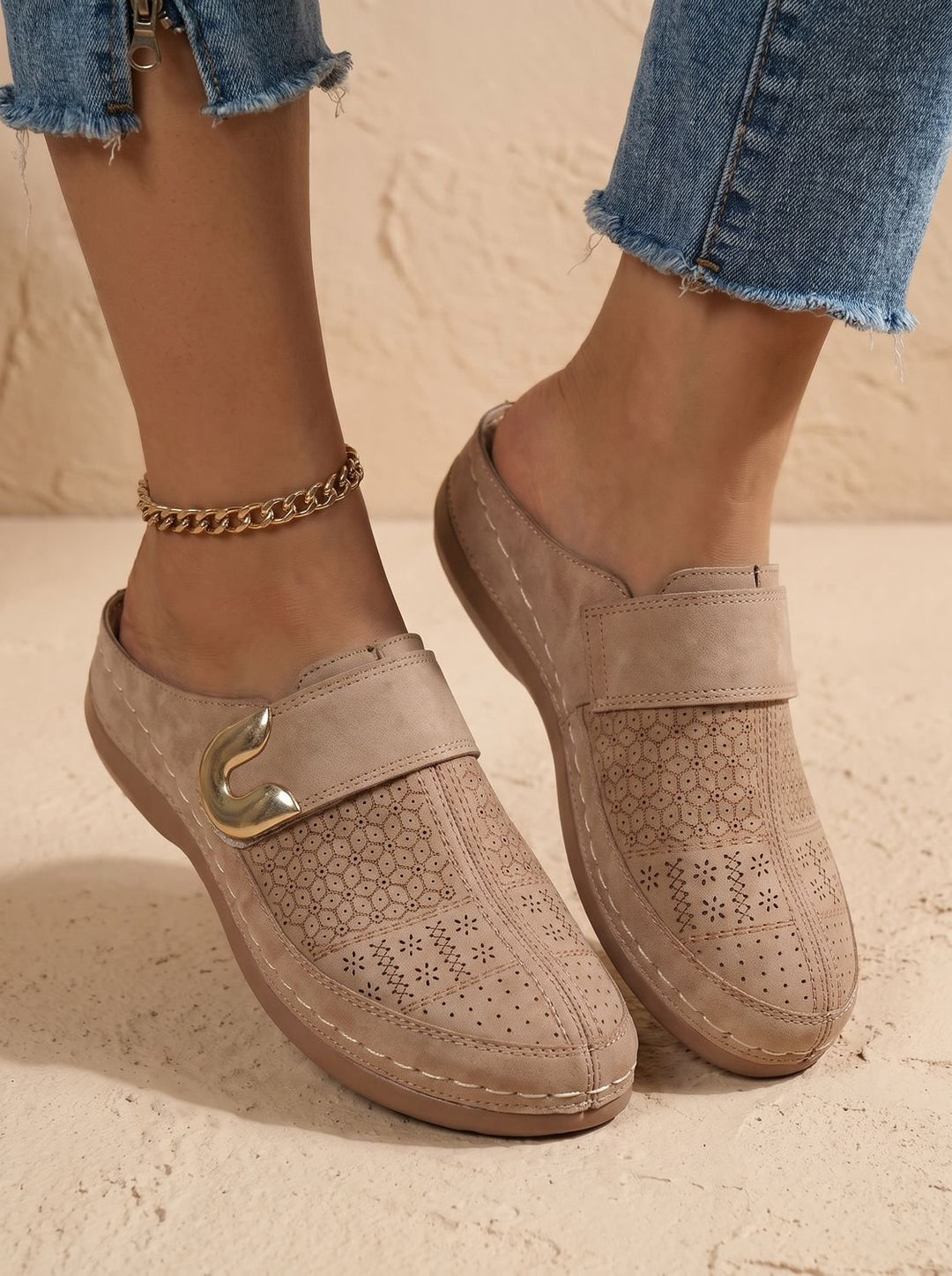 Damen Orthopädische Slip-On Clogs mit Klettverschluss
