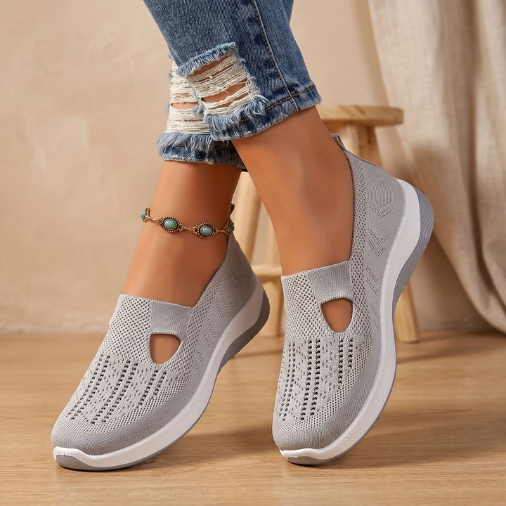 Damen Orthopädische Slip-on Sneaker mit Rutschfester Mesh-Sohle - Grau