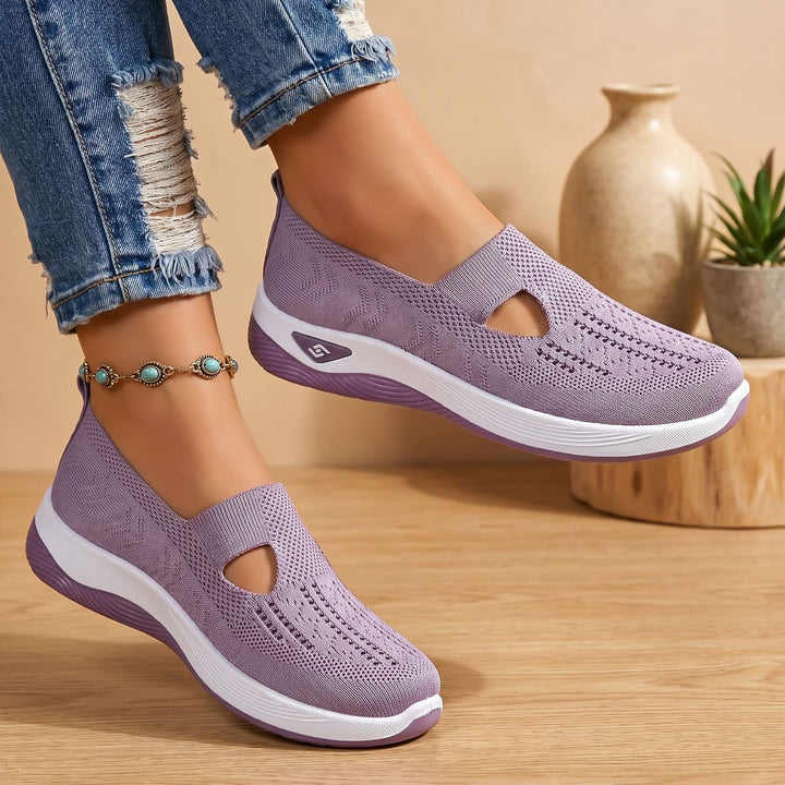 Damen Orthopädische Slip-on Sneaker mit Rutschfester Mesh-Sohle - Flieder
