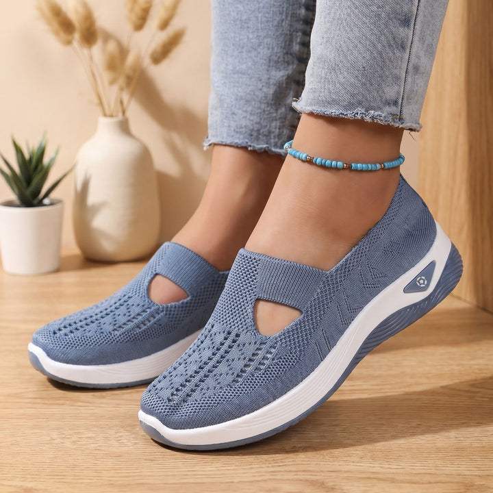 Damen Orthopädische Slip-on Sneaker mit Rutschfester Mesh-Sohle - Blau