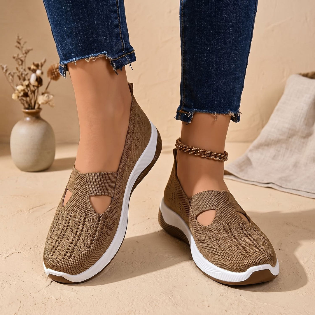 Damen Orthopädische Slip-on Sneaker mit Rutschfester Mesh-Sohle - Braun