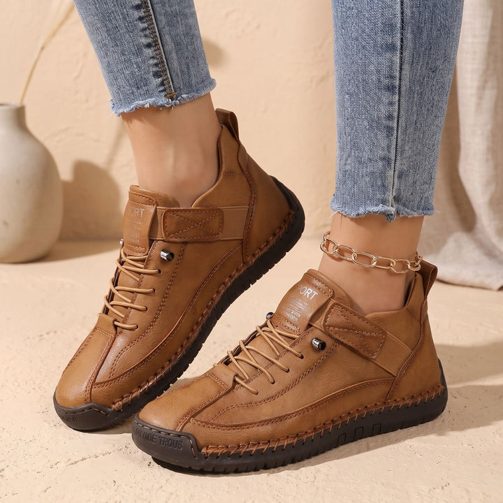 Damen Orthopädische Sneaker Leichte Schnürschuhe mit Weiter Zehenbox - Braun