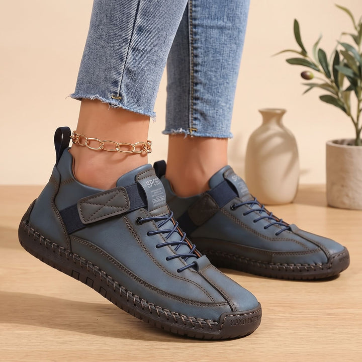 Damen Orthopädische Sneaker Leichte Schnürschuhe mit Weiter Zehenbox - Dunkelblau