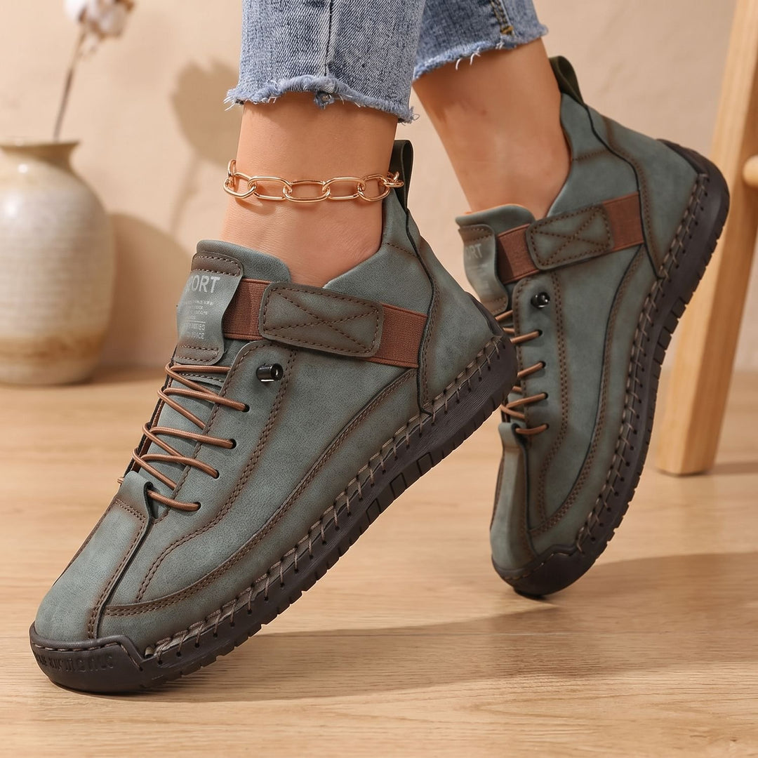 Damen Orthopädische Sneaker Leichte Schnürschuhe mit Weiter Zehenbox
