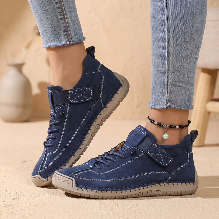 Damen Orthopädische Sneaker Leichte Schnürschuhe mit Weiter Zehenbox - Blau
