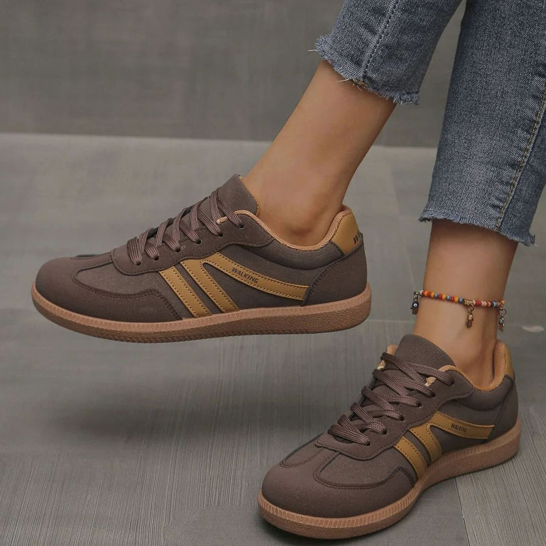 Damen Orthopädische Sneaker mit Breiter Zehenbox und Schnürung