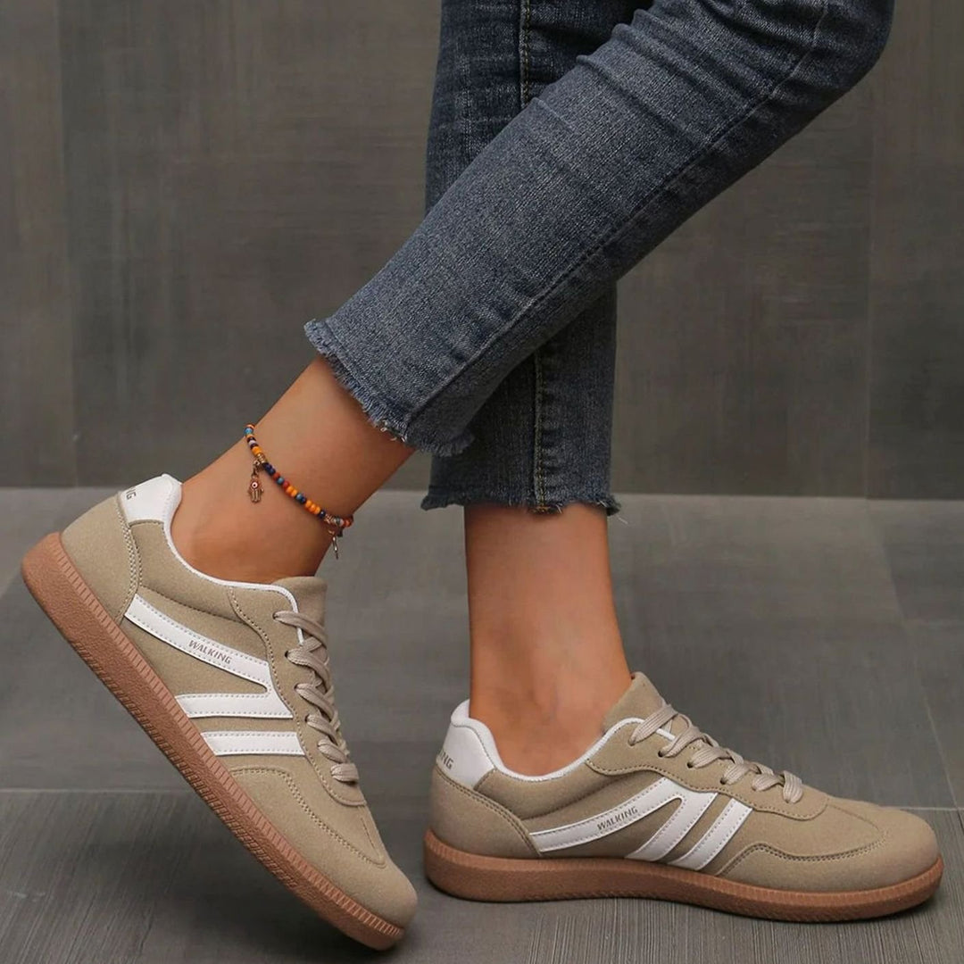 Damen Orthopädische Sneaker mit Breiter Zehenbox und Schnürung