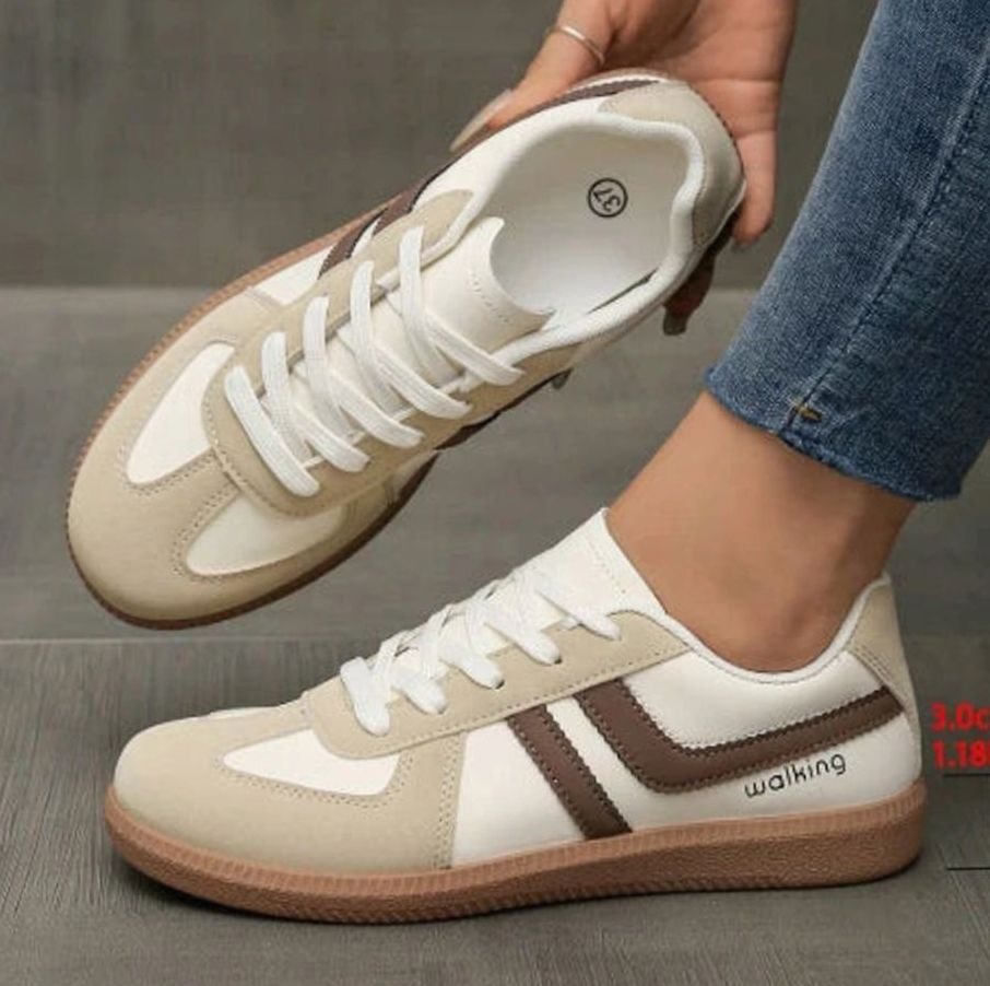 Damen Orthopädische Sneaker mit Breiter Zehenbox und Schnürung - Khaki 2