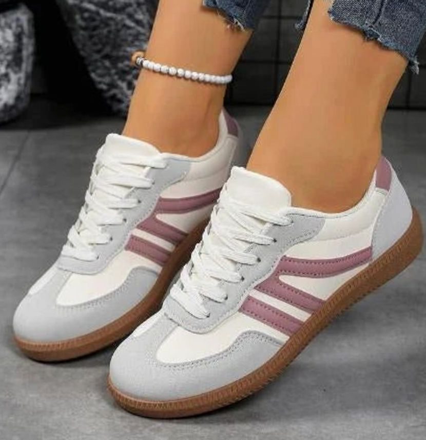 Damen Orthopädische Sneaker mit Breiter Zehenbox und Schnürung - Rosa