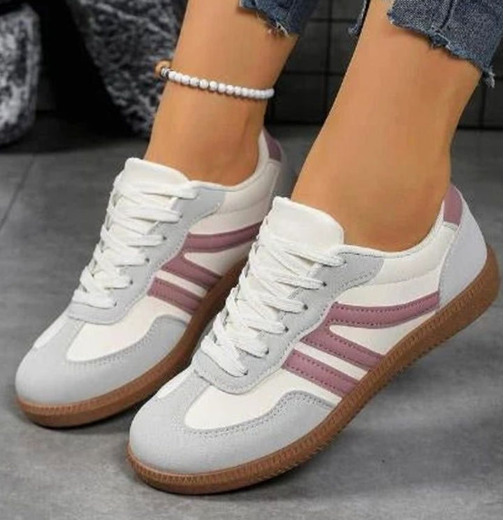 Damen Orthopädische Sneaker mit Breiter Zehenbox und Schnürung - Rosa