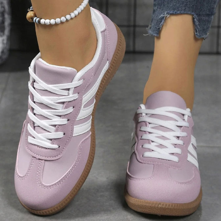 Damen Orthopädische Sneaker mit Breiter Zehenbox und Schnürung - Lila
