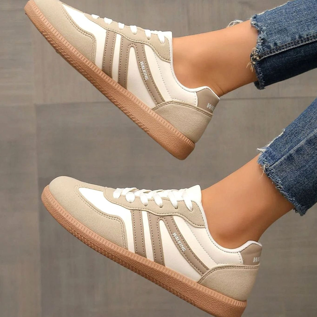 Damen Orthopädische Sneaker mit Breiter Zehenbox und Schnürung