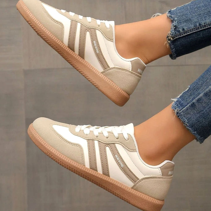 Damen Orthopädische Sneaker mit Breiter Zehenbox und Schnürung