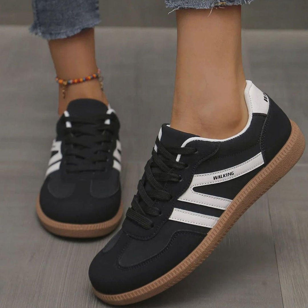 Damen Orthopädische Sneaker mit Breiter Zehenbox und Schnürung