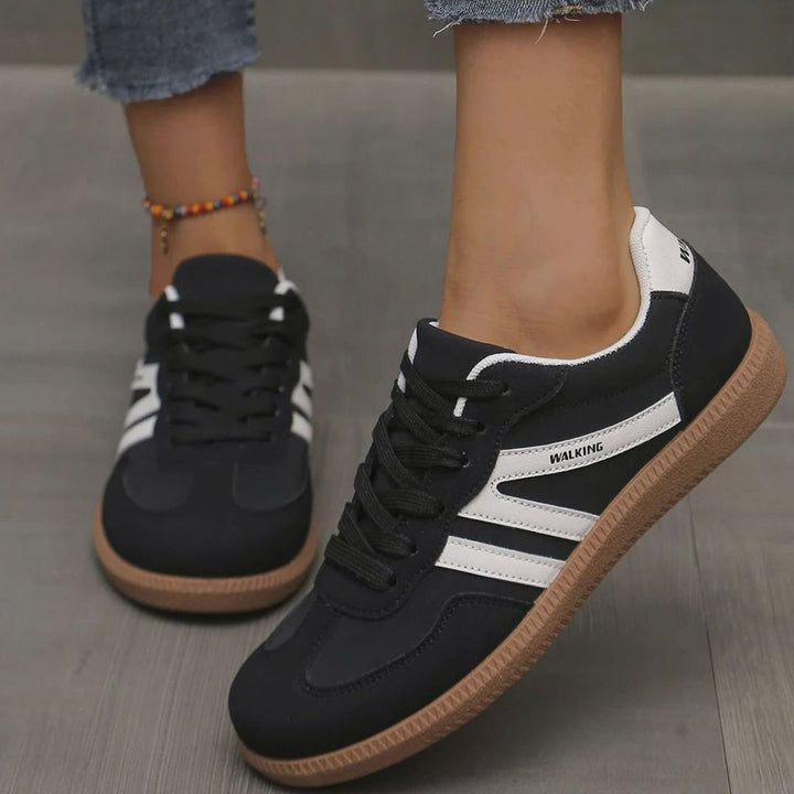 Damen Orthopädische Sneaker mit Breiter Zehenbox und Schnürung