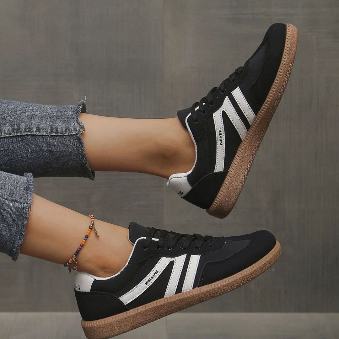 Damen Orthopädische Sneaker mit Breiter Zehenbox und Schnürung
